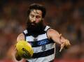 Geelong's Jimmy Bartel grew a beard for the 2016 season to raise awareness of domestic violence. (Tracey Nearmy/AAP PHOTOS)