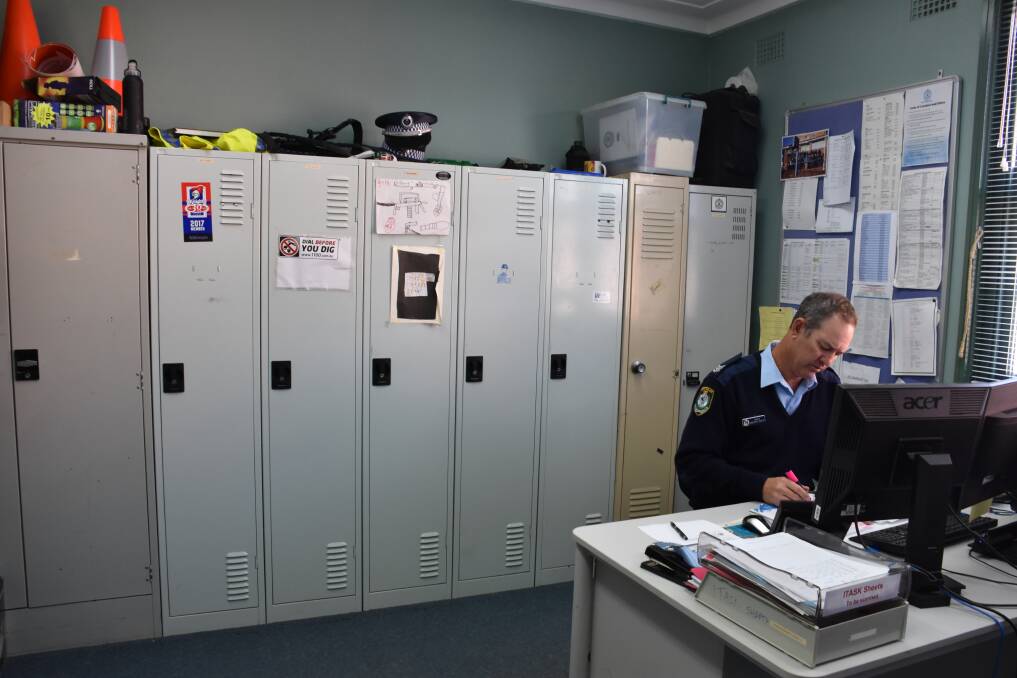 Sergeant McKay's office doubles as a locker room in the current Inverell Police Station, due to a lack of space.