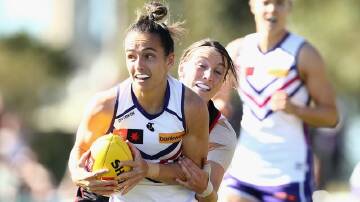 Ange Stannett will miss the Dockers' entire 2024 season after damaging the ACL in her left knee. (Rob Prezioso/AAP PHOTOS)