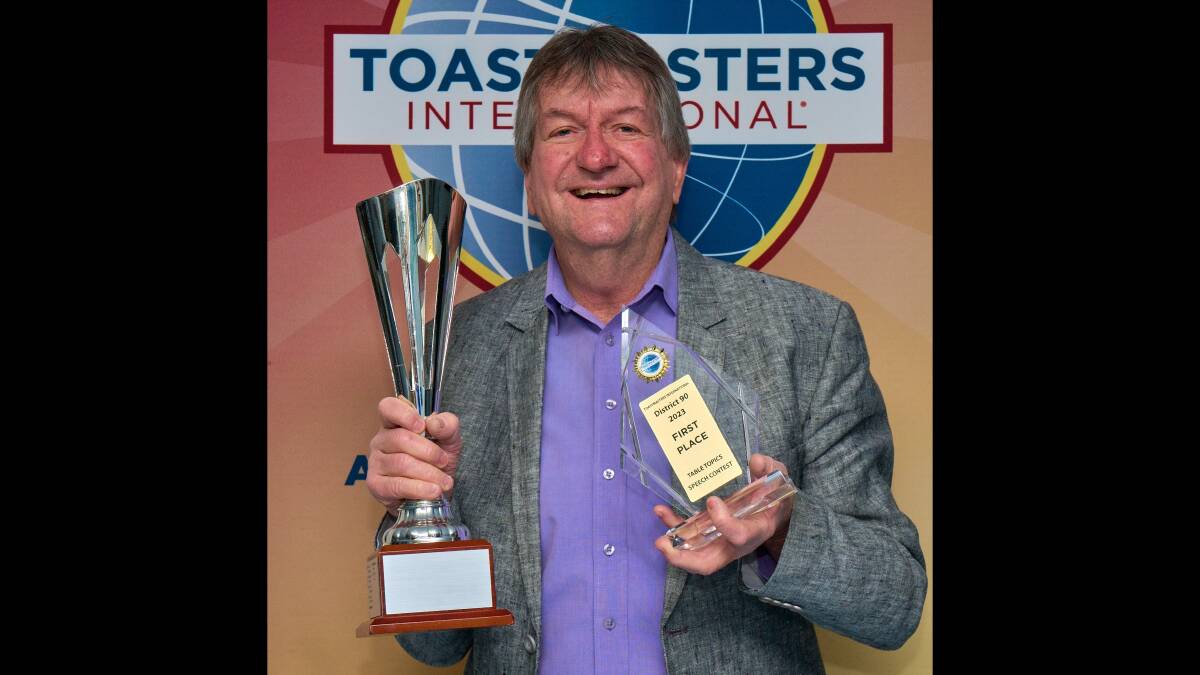 Tom Wilde won his division at the toastmaster conference titles at Inverell. Picture supplied.