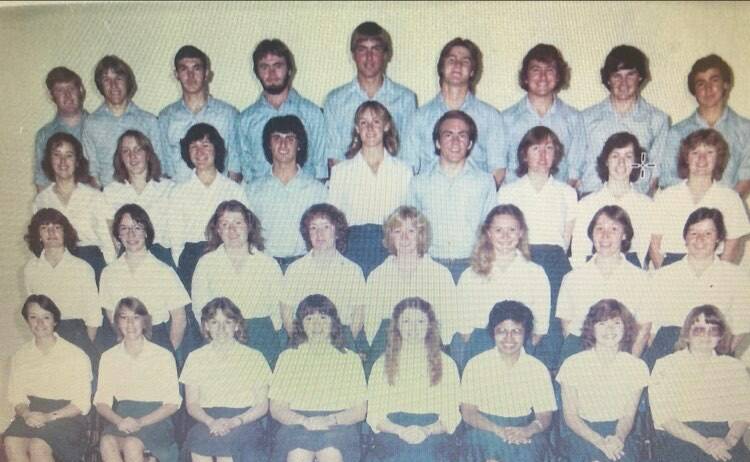 The first group of students who went all the way through from Year 7 to Year 12 at Macintyre High School at Inverell. Picture Supplied.