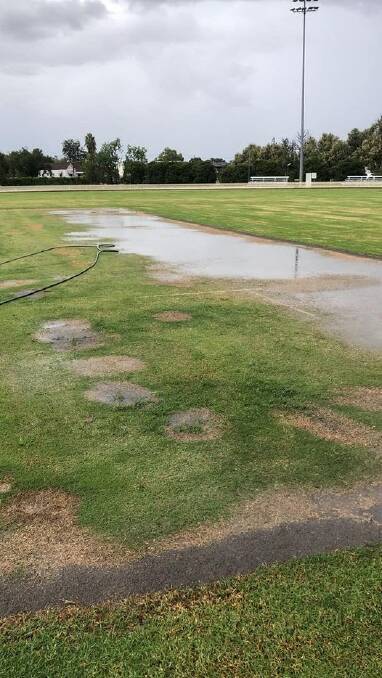 It was too wet to play cricket. 