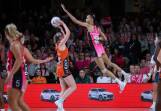 Shamera Sterling-Humphrey gets airborne in defence for the Thunderbirds as they beat the Giants. (Matt Turner/AAP PHOTOS)
