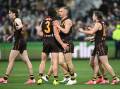 James Worpel (c) says robust discussions at the Hawks helped turned their season around. Photo: Joel Carrett/AAP PHOTOS