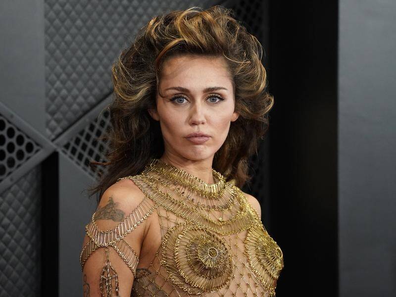 Miley Cyrus at the Grammy Awards in Los Angeles earlier this month. (AP PHOTO)